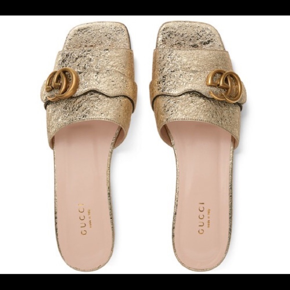 Gold GG Sandals NIB 38 Size 8